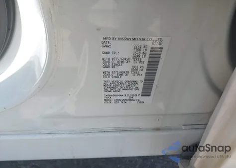 2010 Nissan Titan Se z USA, uszkodzony, nr VIN 1N6BA0ED4AN323907